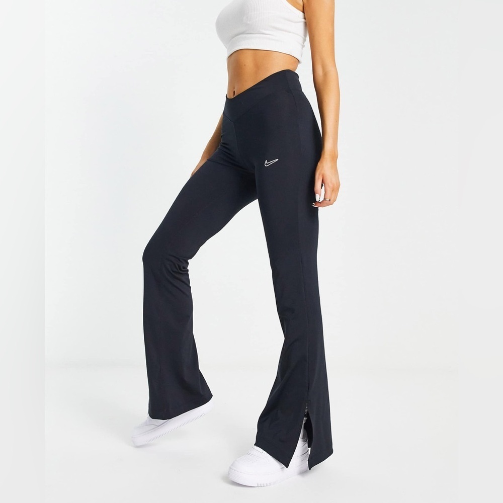 Nike Retro Logo Blue Flare Split Hem Leggings - Picture 9 of 9